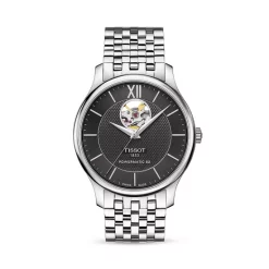 Hot Sale 🔥 Tissot Tradition Powermatic 80 ⌚ Watch, 40mm Black/silver 👍