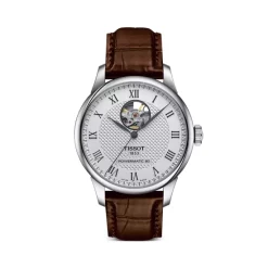 Promo 💯 Tissot Le Locle Powermatic 80 Open Heart ⌚ Watch, 39mm Silver/brown 👍