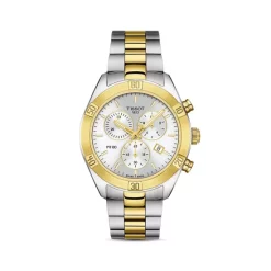 Wholesale ✨ Tissot PR 100 Sport Chic Two-Tone Link Bracelet Chronograph, 38mm Silver/gold 🥰
