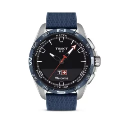 New 🌟 Tissot T-Touch Connect Solar Smartwatch, 47.5mm Black/brown 😀